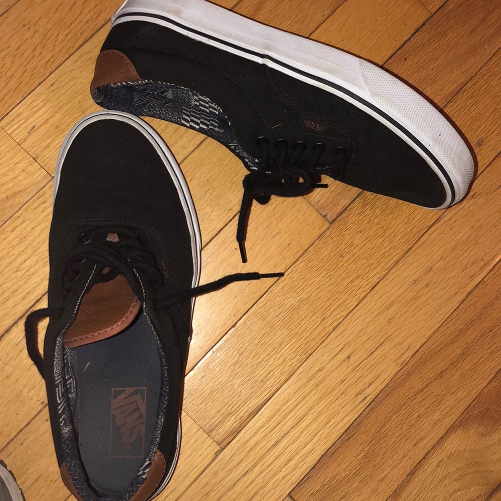 Mens’ black and brown leather Vans